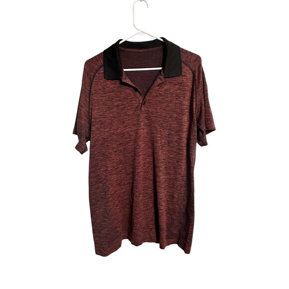 Lululemon Men’s Metal Vent Tech Polo Style M3AK6S Size XL Black Red Lime - Picture 1 of 6